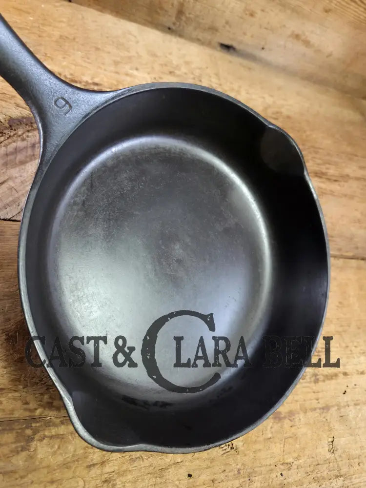 1930s Era Wagner Ware #6 Cast Iron Sautee Skillet with Smooth Bottom 1056 B