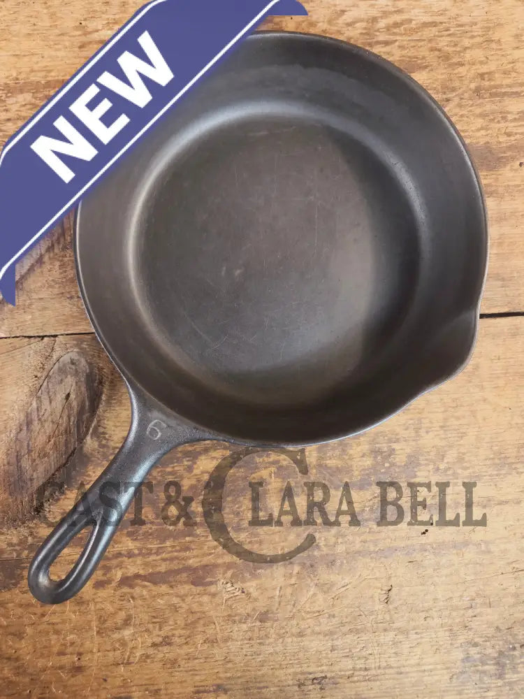 1930s Era Wagner Ware #6 Cast Iron Sautee Skillet with Smooth Bottom 1056 F - Skillet