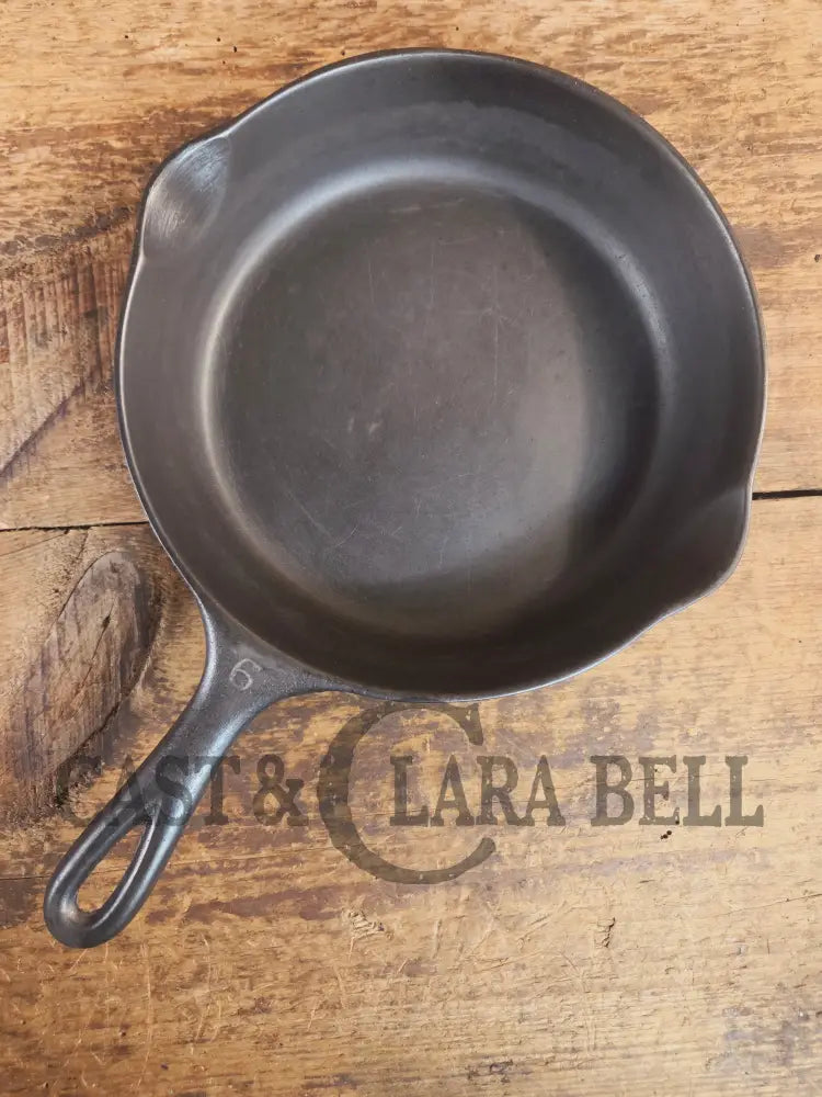 1930s Era Wagner Ware #6 Cast Iron Sautee Skillet with Smooth Bottom 1056 F - Skillet
