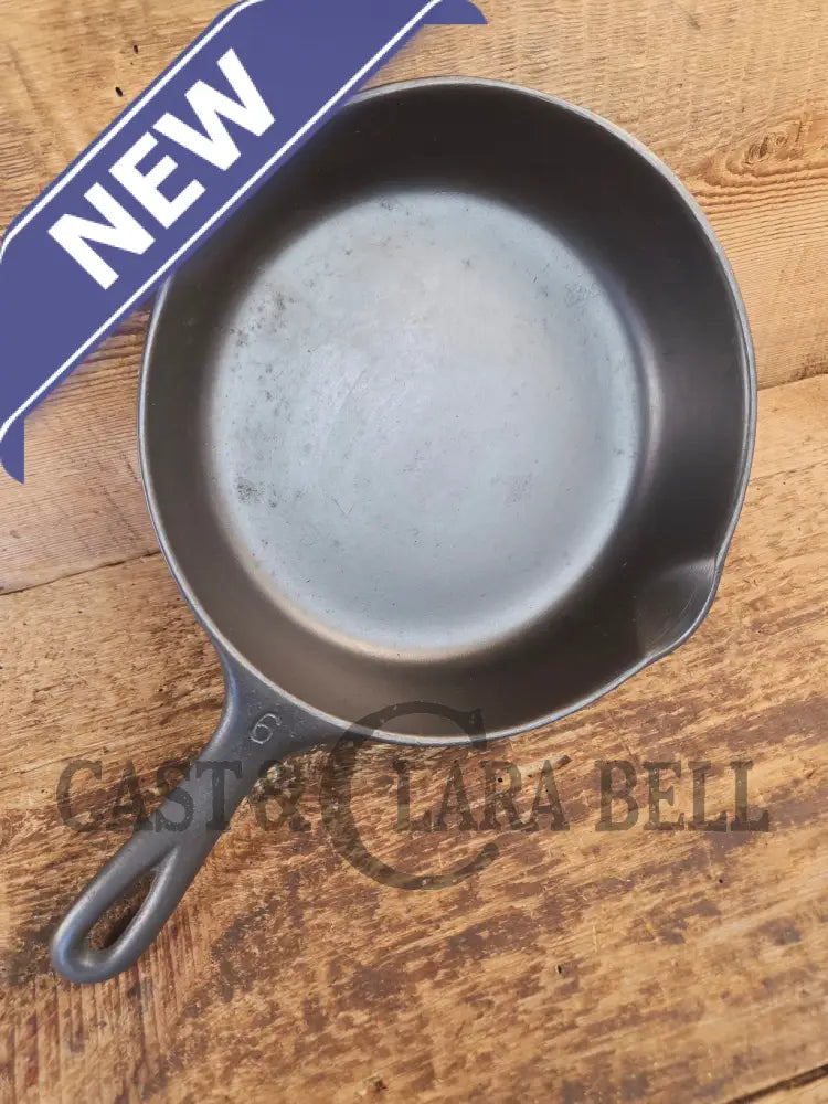 1930s Era Wagner Ware #6 Cast Iron Sautee Skillet with Smooth Bottom 1056 J - Skillet
