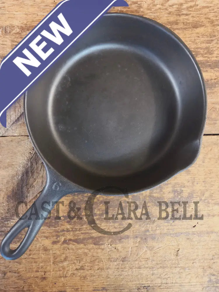 1930s Era Wagner Ware #6 Cast Iron Sautee Skillet with Smooth Bottom 1056 J - Skillet