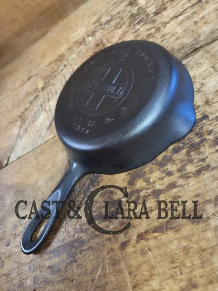 1930βs Griswold #3 Cast Iron Egg Skillet with Large Block Logo 709 A Skillet