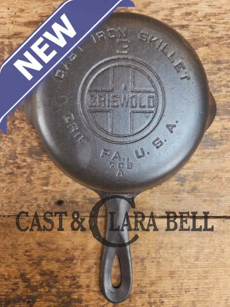 1930’s Griswold #3 Cast Iron Egg Skillet with Large Block Logo 709 A Skillet