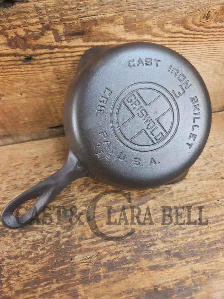 1930βs Griswold #3 Cast Iron Egg Skillet with Large Block Logo 709 A Skillet