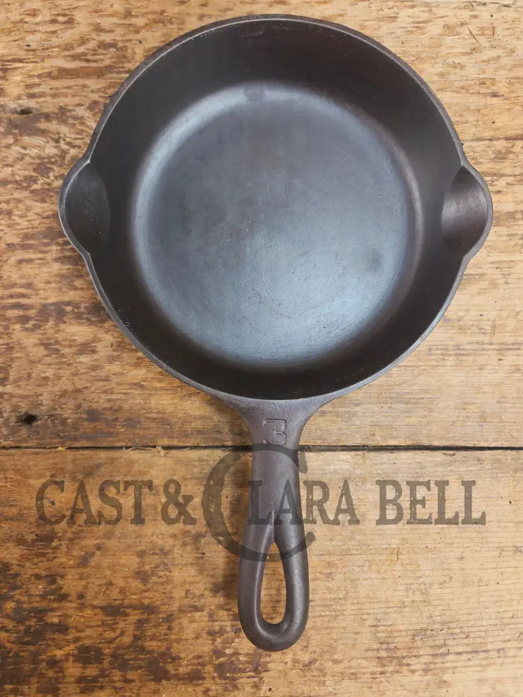1930βs Griswold #3 Cast Iron Egg Skillet with Large Block Logo 709 A Skillet