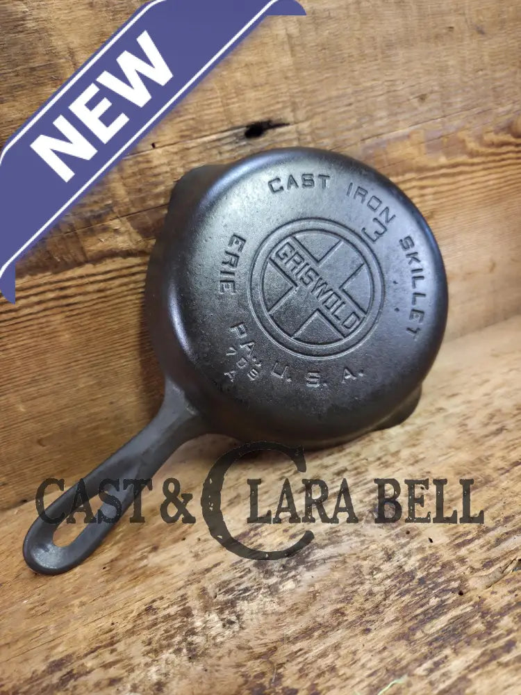 1930’s Griswold #3 Cast Iron Egg Skillet with Large Block Logo 709 A Skillet