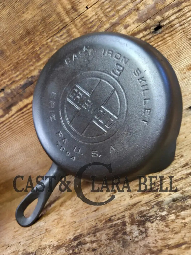 1930βs Griswold #3 Cast Iron Egg Skillet with Large Block Logo 709 A Skillet