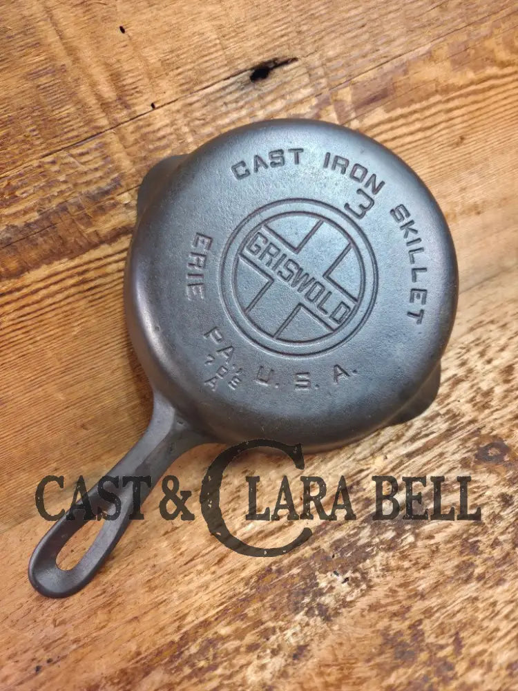 1930’s Griswold #3 Cast Iron Egg Skillet with Large Block Logo 709 A Skillet