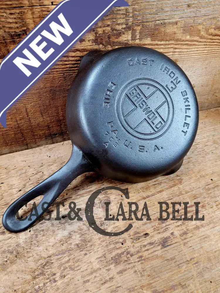 1930’s Griswold #3 Cast Iron Egg Skillet with Large Block Logo 709 A. Best Seller! Skillet