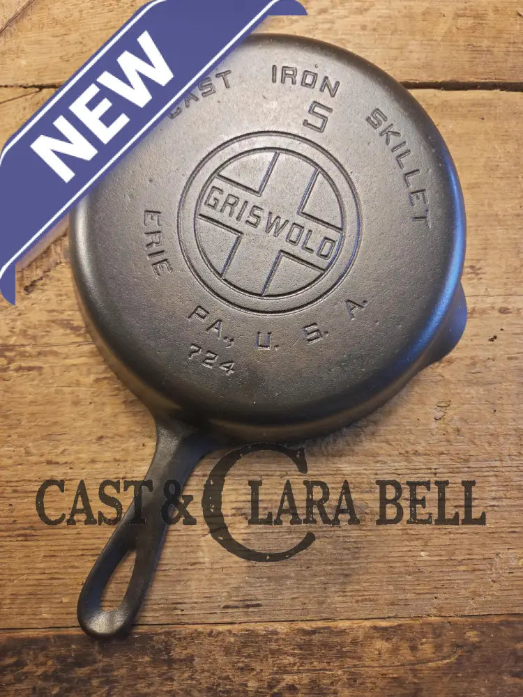 1930’s Griswold #5 Cast Iron Skillet with Large Block Logo 724. Awesome saute skillet! Skillet