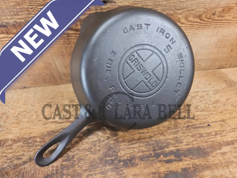 1930’s Griswold #5 Cast Iron Skillet with Large Block Logo 724 C - Skillet