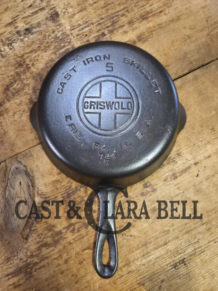 1930βs Griswold #5 Cast Iron Skillet with Large Block Logo 724 C. Awesome sautΓ© skillet! Skillet