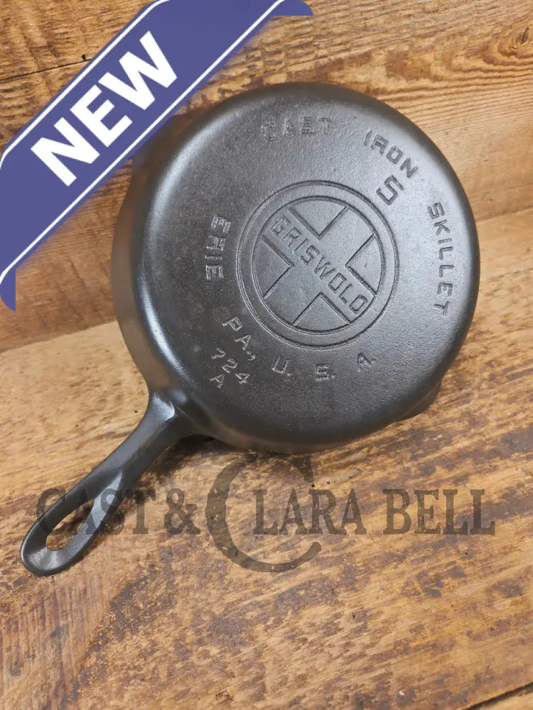 1930’s Griswold #5 Cast Iron Skillet with Large Block Logo and Smooth Bottom 724 A. Awesome sauté skillet! - Skillet