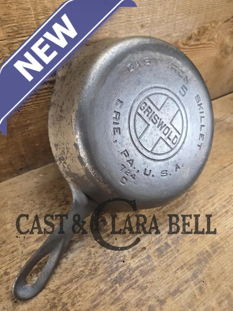1930’s Griswold #5 Large Block Logo 724 Cast Iron Skillet. Inside black iron outside nickel patina. Very cool &