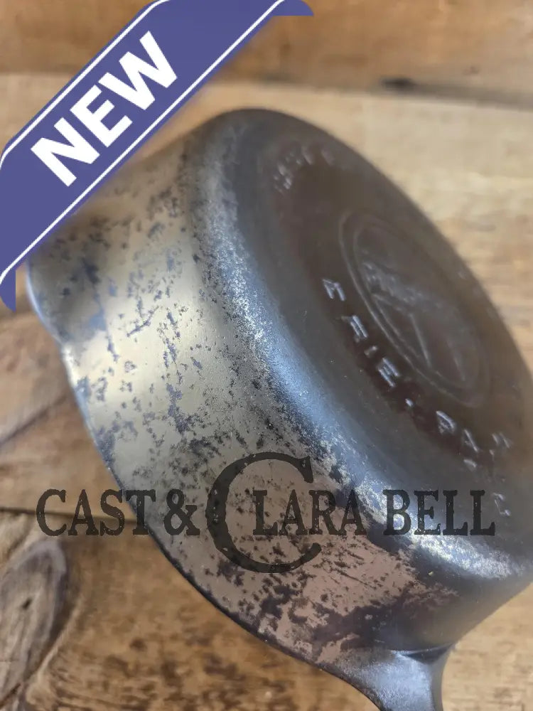 1930’s Griswold #5 Large Block Logo 724 Cast Iron Skillet. Inside black iron outside nickel patina. Very cool &