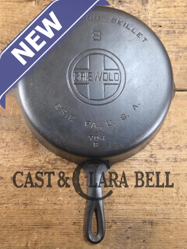 1930’s Griswold #8 Cast Iron Skillet with Large Block Logo 704 B. Perfect for gas and electric cooktops! Skillet