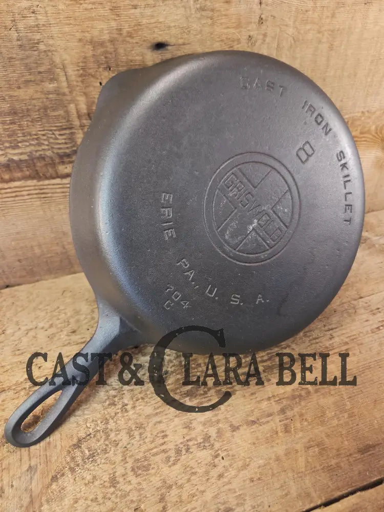 1930’s Griswold #8 Cast Iron Skillet with Large Block Logo 704 C Skillet