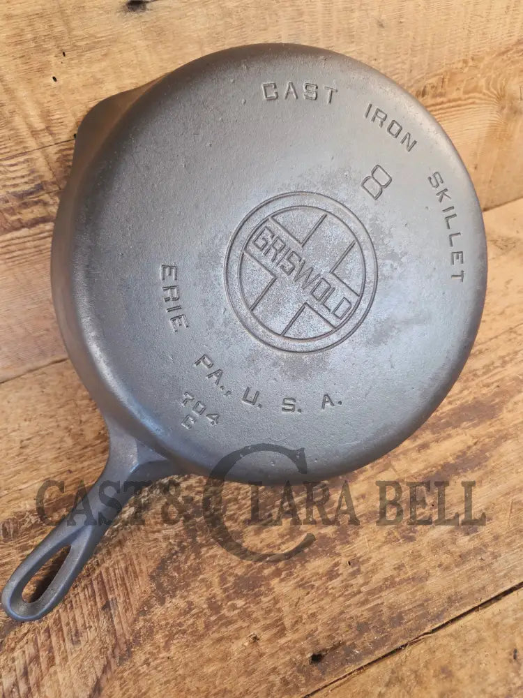 1930’s Griswold #8 Cast Iron Skillet with Large Block Logo 704 C - Skillet