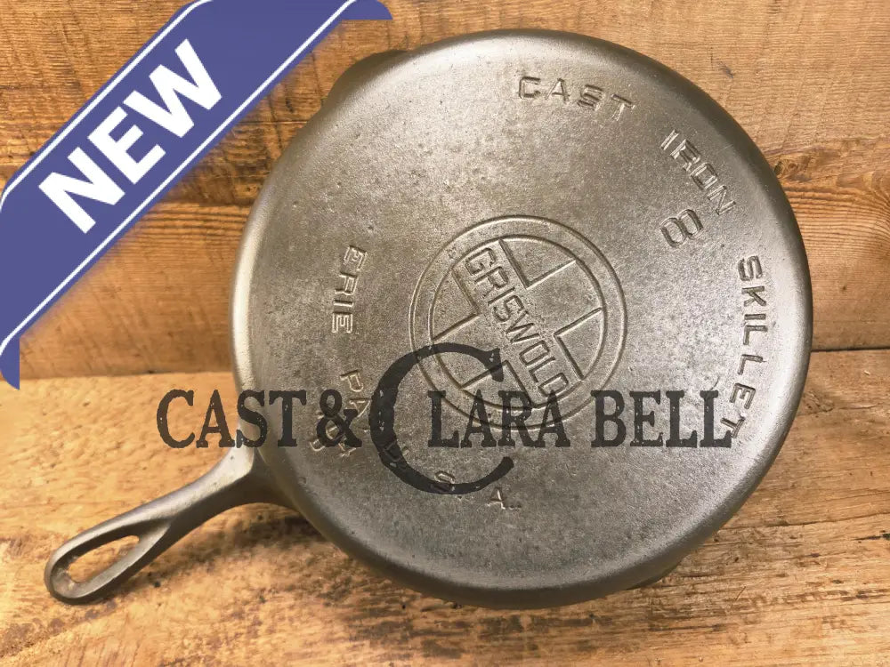 1930’s Griswold #8 Cast Iron Skillet with Large Block Logo 704 D Skillet