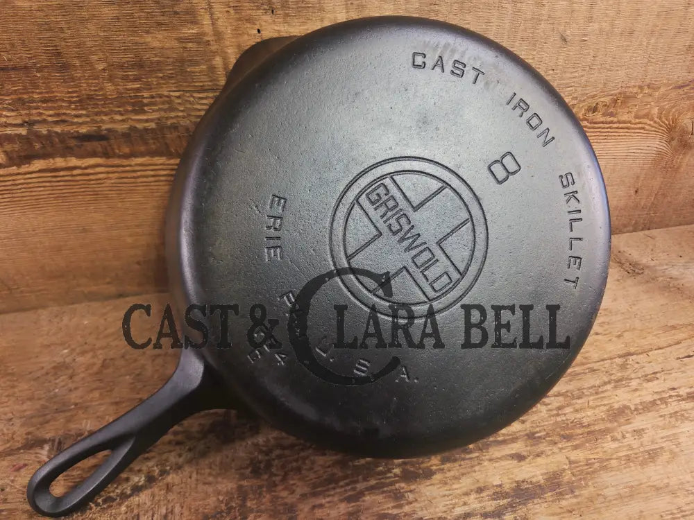 1930’s Griswold #8 Cast Iron Skillet with Large Block Logo 704 G Skillet