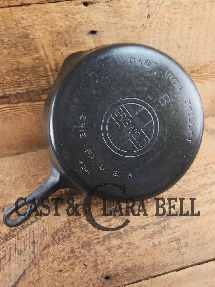 1930’s Griswold #8 Cast Iron Skillet with Large Block Logo 704 H Skillet