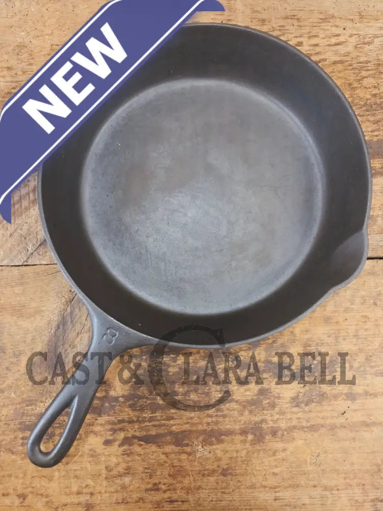 1930’s Griswold #8 Cast Iron Skillet with Large Block Logo 704 H - Skillet