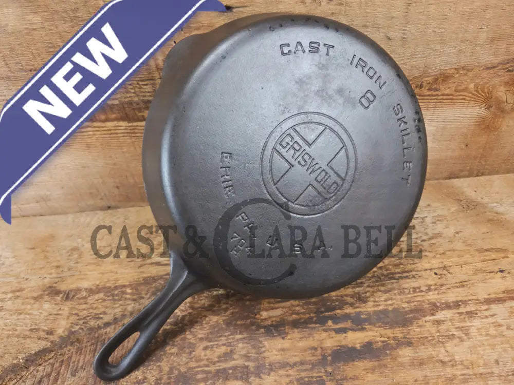 1930’s Griswold #8 Cast Iron Skillet with Large Block Logo 704 H - Skillet