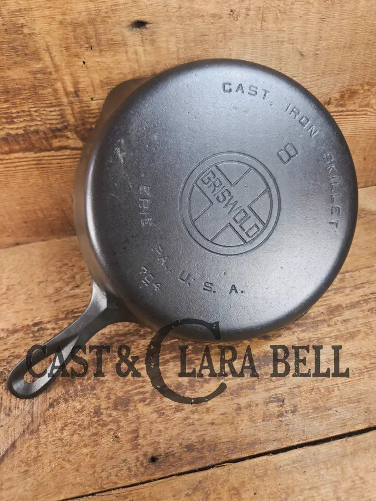 1930’s Griswold #8 Cast Iron Skillet with Large Block Logo 704 T Skillet