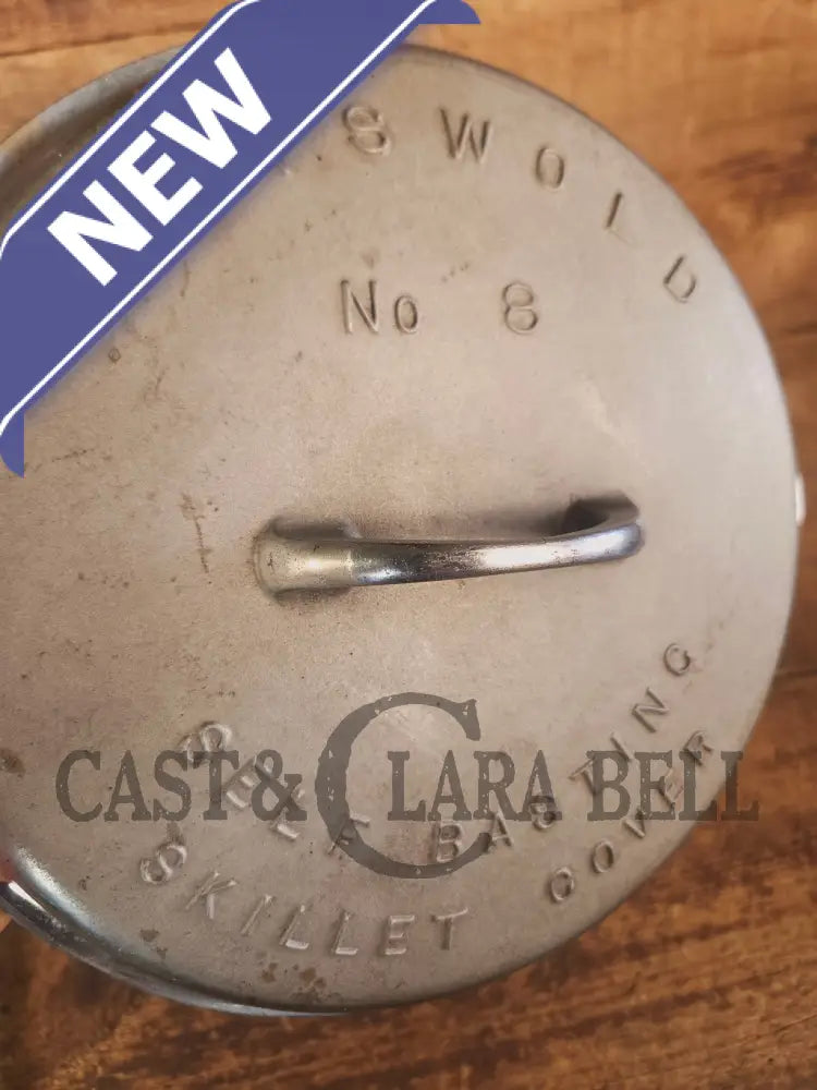 1930’s Griswold #8 Chrome Finish Cast Iron Skillet AND Matching Lid - Skillet