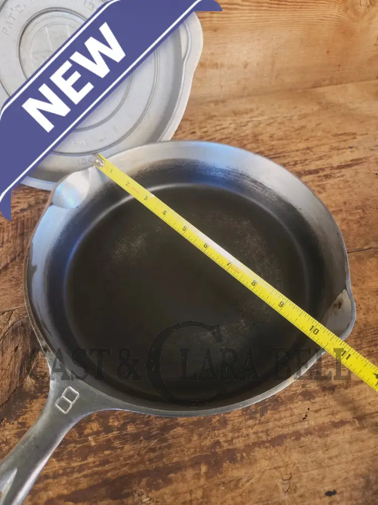 1930’s Griswold #8 Chrome Finish Cast Iron Skillet AND Matching Lid - Skillet