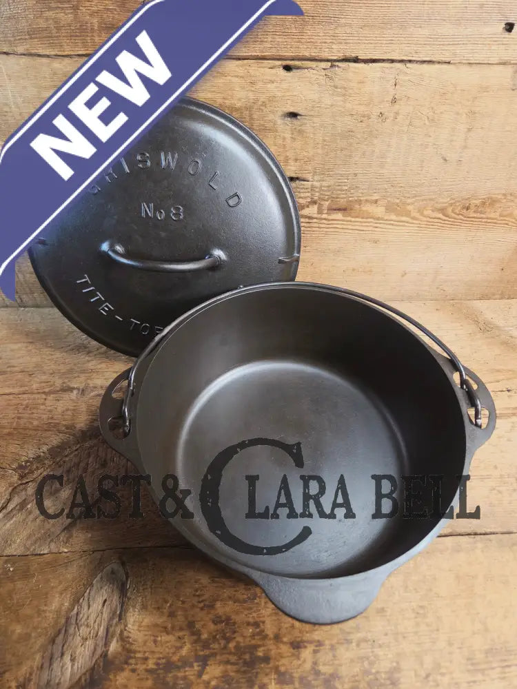1930’s Griswold #8 Tite-Top Dutch Oven 1278 B fully marked raised Matching Lid (2551 A)! Perfect for soups & stews.