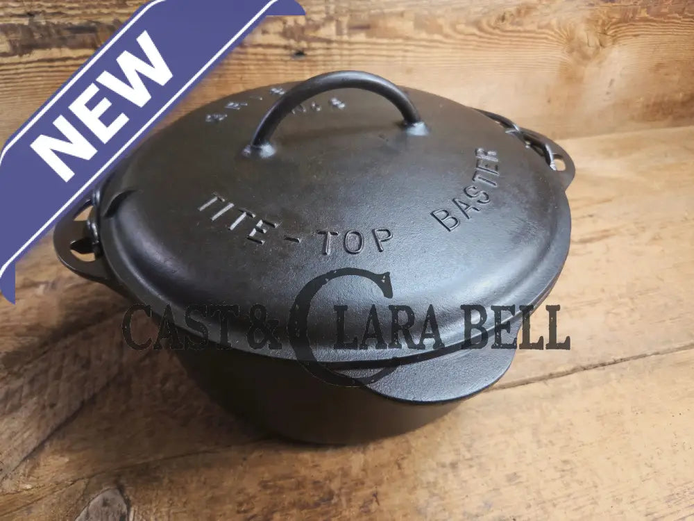 1930’s Griswold #8 Tite-Top Dutch Oven 1278 B fully marked raised Matching Lid (2551 A)! Perfect for soups & stews.