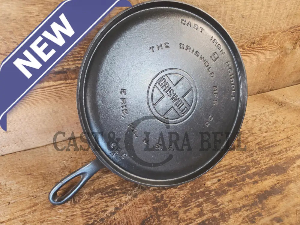 1930โs Griswold #9 Cast Iron Griddle Large Block logo โErie PA USA,โ609 Aโ. Awesome for pancakes and grilled cheese