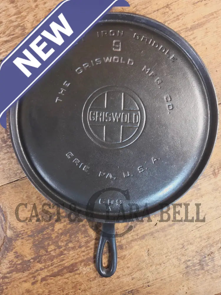 1930โs Griswold #9 Cast Iron Griddle Large Block logo โErie PA USA,โ609 Aโ. Awesome for pancakes and grilled cheese
