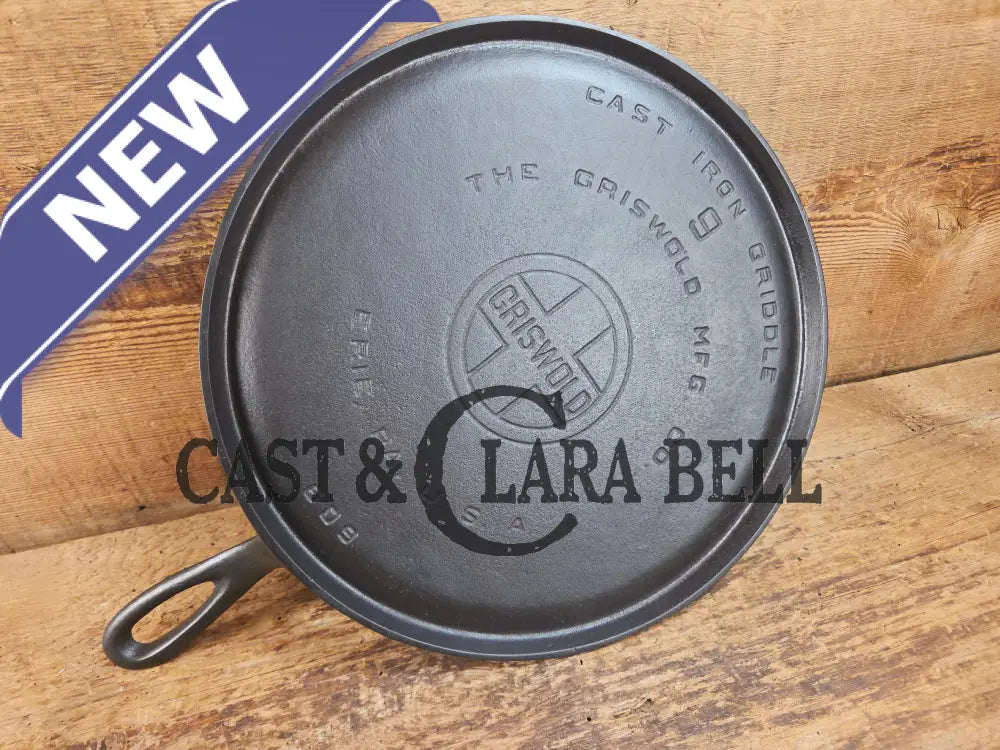 1930βs Griswold #9 Cast Iron Griddle Large Block logo βErie PA USA,β609ββ. Awesome for pancakes and grilled cheese