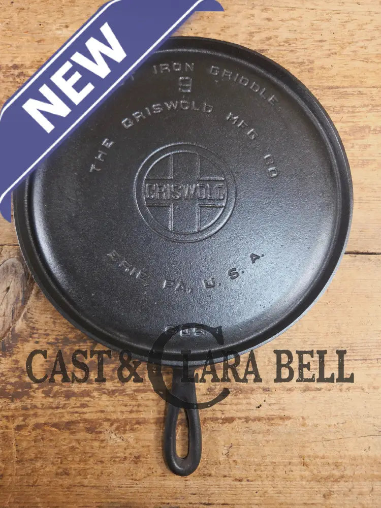 1930βs Griswold #9 Cast Iron Griddle Large Block logo βErie PA USA,β609ββ. Awesome for pancakes and grilled cheese!