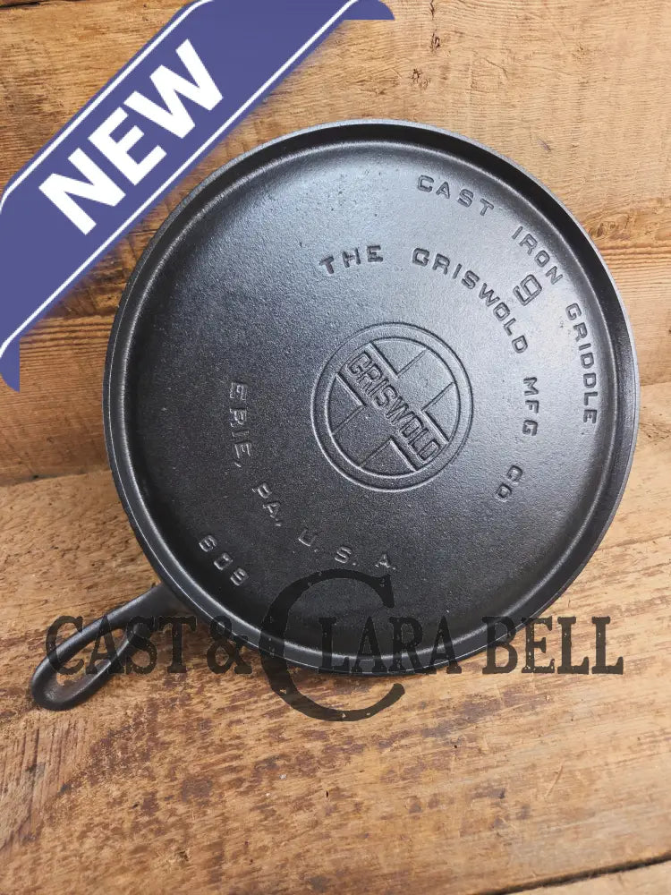 1930βs Griswold #9 Cast Iron Griddle Large Block logo βErie PA USA,β609ββ. Awesome for pancakes and grilled cheese!