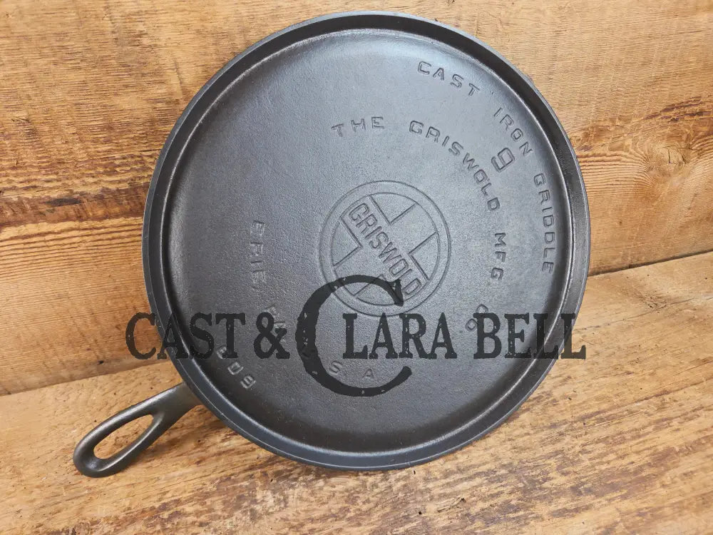 1930βs Griswold #9 Cast Iron Griddle Large Block logo βErie PA USA,β609ββ. Awesome for pancakes and grilled cheese