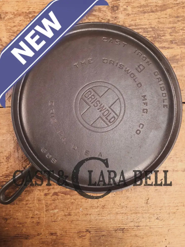 1930βs Griswold #9 Cast Iron Griddle Large Block logo βErie PA USA,β609ββ. Awesome for pancakes and grilled cheese