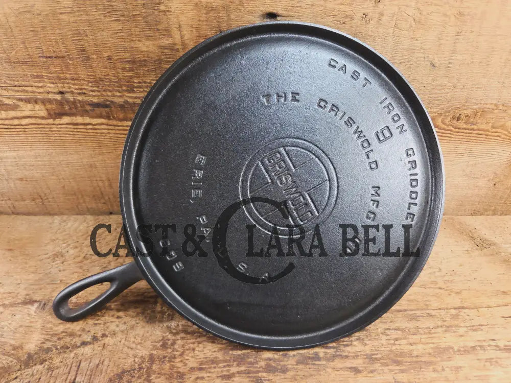 1930βs Griswold #9 Cast Iron Griddle Large Block logo βErie PA USA,β609ββ. Awesome for pancakes and grilled cheese!
