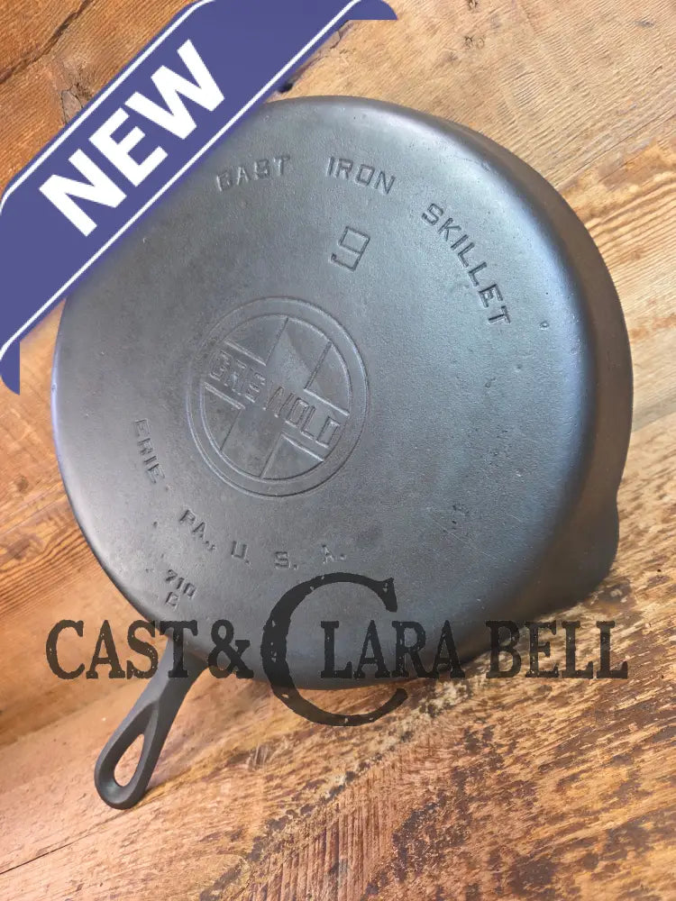 1930’s Griswold #9 Skillet with Large Block Logo and Smooth Bottom 710 C - Skillet