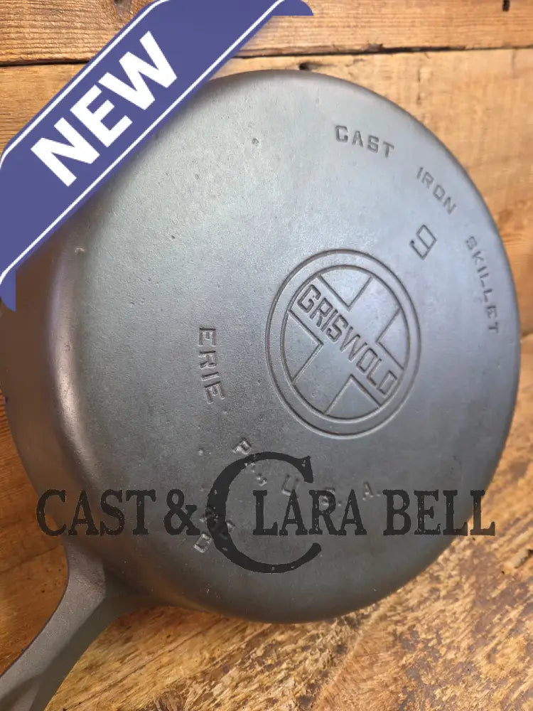 1930’s Griswold #9 Skillet with Large Block Logo and Smooth Bottom 710 C - Skillet