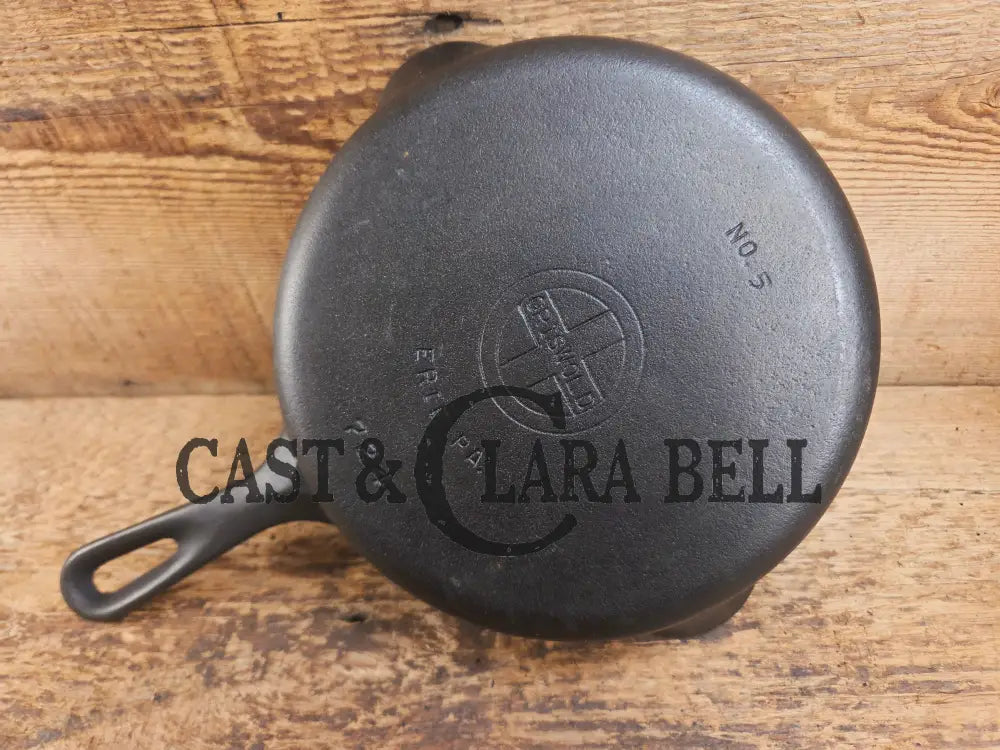 1930’s Griswold No. 5 Saute Skillet Small Logo Smooth Bottom 724 Skillet