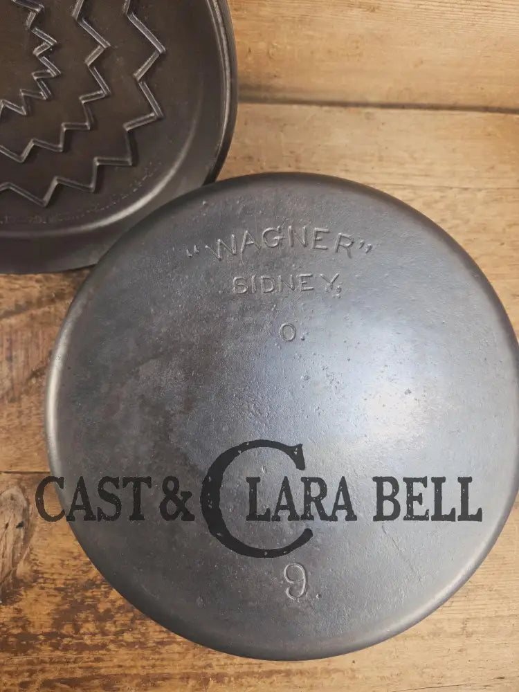 1930’s Wagner #9 Round Roaster Dutch Oven with fully marked Drip Drop Roaster Lid with Raised Lettering! Dutch Ovens