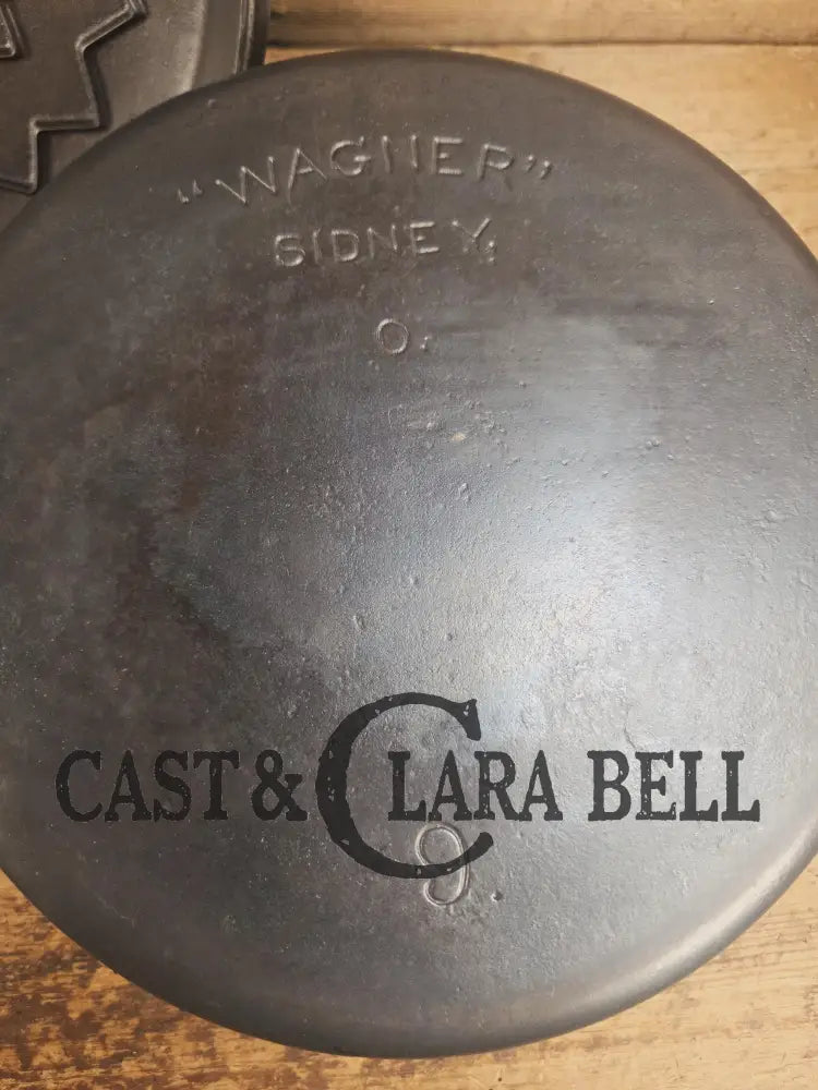 1930’s Wagner #9 Round Roaster Dutch Oven with fully marked Drip Drop Roaster Lid with Raised Lettering! Dutch Ovens