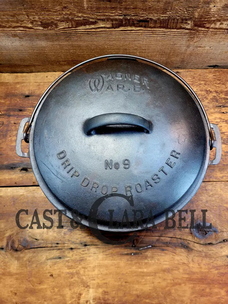 Priced To Sell! 1930βS Wagner Ware #9 Round Roaster Dutch Oven (1270) With Drip Drop Lid (1259E)