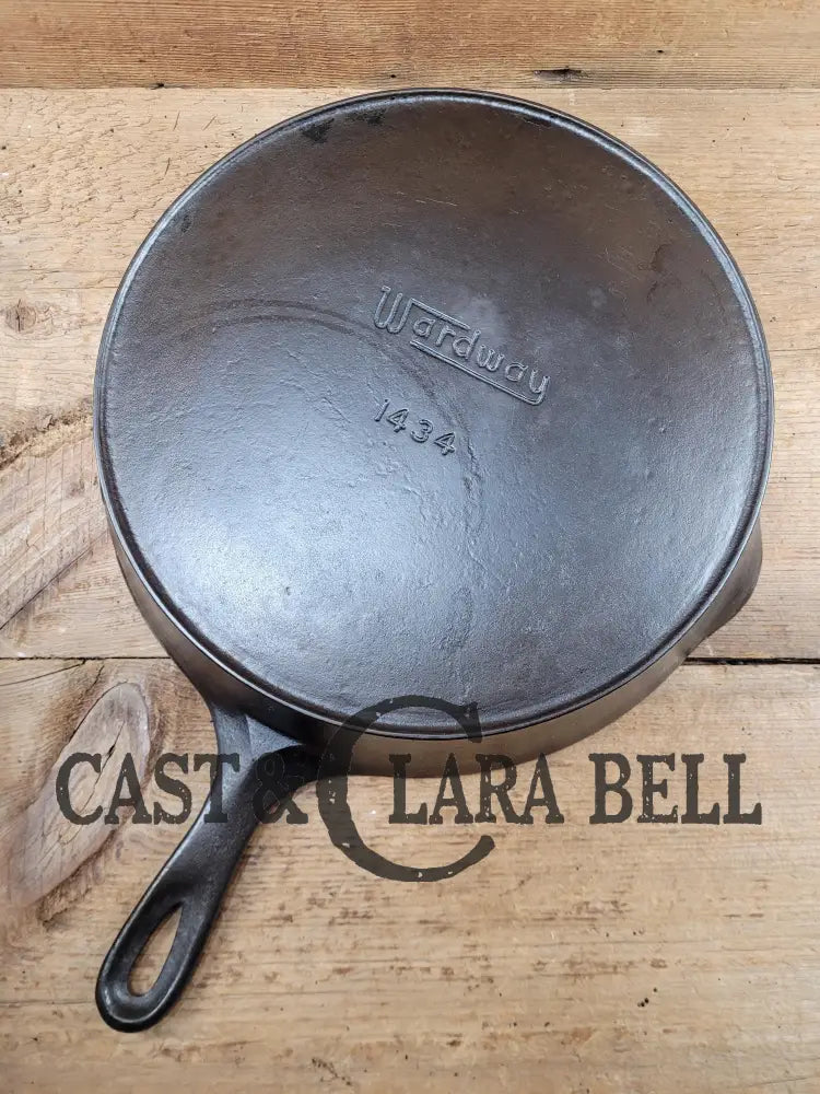1930’S Wardway By Wagner Cast Iron Skillet. #10 Size #1434. These Are Not Found Often Beautiful