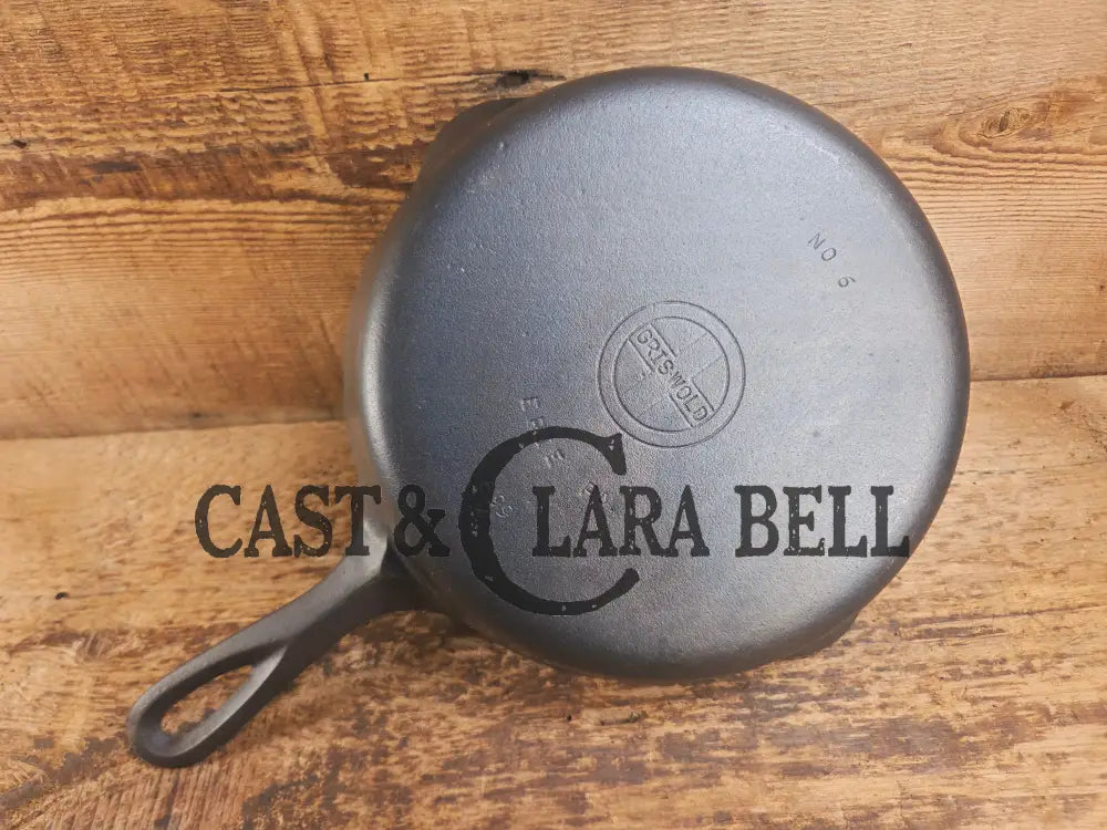 1940βs Griswold #6 Cast Iron Skillet with Small Block Logo and Smooth Bottom 699 K Skillet