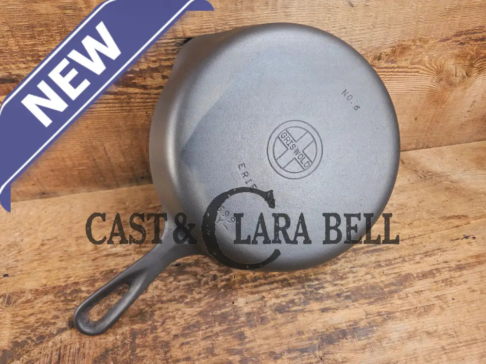 1940βs Griswold #6 Cast Iron Skillet with Small Block Logo and Smooth Bottom 699 Y Skillet