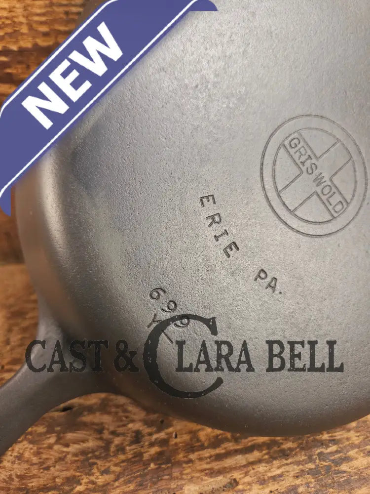 1940βs Griswold #6 Cast Iron Skillet with Small Block Logo and Smooth Bottom 699 Y Skillet